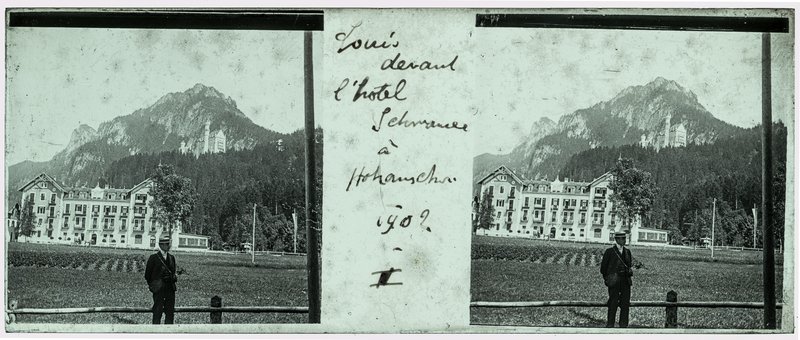 Louis devant l'hotel Schwansee à Hohenschwhansee - 1902 — Allemagne-Schwangau Chateau de Neuschwanstein — 1902