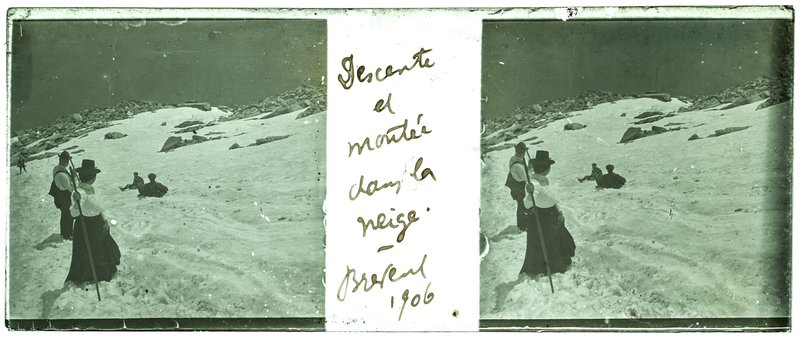 Descente et montée dans la neige - Brévent 1906 — France-Le brévent (Haute Savoie) — 1906