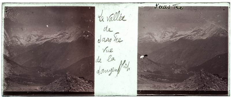 La vallée de Saas Fee vue de la Langenfluh — Suisse-Saas Fee Langfluh -