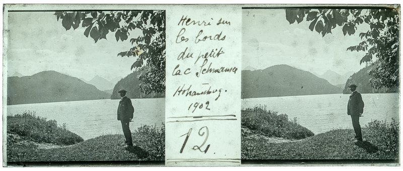 Henri sur les bords du petit lac Schwansee - Hohenschwang. 1902 — Allemagne-Schwansee — 1902