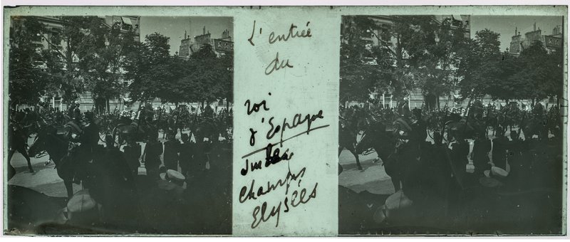 L'entrée du roi d'espagne sur les champs Elysées — France-Paris avenue des Champs-Elysées — 1905