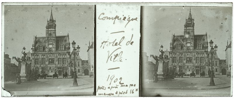 Compiègne - Hotel de Ville - 1902 - Pris après ma promenade à pied 16h — France-Compiègne hotel de ville — 1902